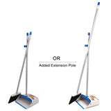 TreeLen Long Handle Broom and Dustpan Set,Upright Dust Pan Combo for Home, Kitchen, Room, Office, Lobby Floor Use Without Bending