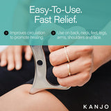 Kanjo FSA HSA Eligible Pain Relief Gua Sha Myofascial Tool - Stainless Steel Muscle Scraper Tool