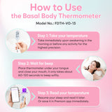 Digital Basal Body Thermometer: Easy@Home Accurate BBT for Ovulation Tracking & Fast Oral Thermometer with Large LCD Backlit Display | 1/100th Degree High Precision & Memory Recall | EBT-013