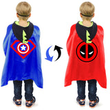 VOSOE Superhero Capes and Masks Double Side Dress up Costumes Christmas Cosplay Festival Birthday Party Favors for Kids (Double 4 sets)