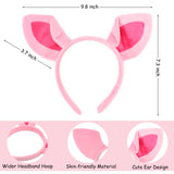 HODRME 4 Pieces Pig Ears and Tail Set-Pink Pig Headband Tail Nose Bow Tie Cosplay Party Halloween Costume Accessories for Kids and Adults