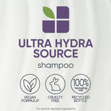 Biolage Ultra Hydra Source Shampoo | Deep Hydrating Shampoo for Very Dry Hair | Moisturizes Hair to Prevent Breakage | Paraben & Silicone-Free | Vegan | Salon Shampoo | 33.8 Fl. Oz