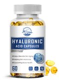 Nature's live Hyaluronic Acid Supplements, 850mg High Bioavailable Dietary Hyaluronic Acid Capsules, Double Strength Skin Hydration, Joint Lubrication, 60 Capsules, 1Pack