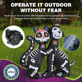 Funflatable 6 FT Halloween Inflatables Skeleton Black Cat and Dog Day of The Dead Outdoor Decorations, Inflatable Halloween Blow Up Yard Decorations with Built-in LED Lights for Yard Lawn Garden Decor