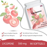 Lycopene 500 mg | 90 Softgel,Prostate & Vascular Health and Powerful Antioxidant Natural Formula