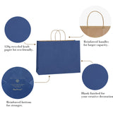 BagDream 100Pcs 16x6x12 Inches Kraft Gift Bags with Handles Bulk Gift Paper Bags Shopping Grocery Merchandise Party Favor Bags 100% Recyclable Large Paper Bags Sacks Navy Blue