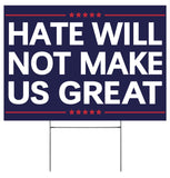 Vrogadso Anti Trump Yard Signs Hate WIll Not Make America Great Sign Political Campaign Election Lawn Trump Yard Sign with Yard Stake 12''x18'' Large