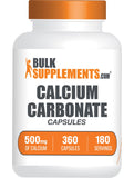 BulkSupplements.com Calcium Carbonate Capsules - Calcium 500mg - Vegan Calcium - Calcium Supplement - Calcium Carbonate Supplement - Calcium Capsules - 2 Calcium Pills per Serving (360 Capsules)