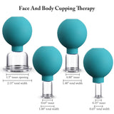 4 Pieces Glass Cupping Set Glass Silicone Cupping Cups Massage Vacuum Suction Cupping Cups for Body Face Leg Arm Back Shoulder Muscle and Joint Pain (Green)