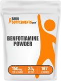 BulkSupplements.com Benfotiamine Powder - Thiamine B1 Supplement, Benfotiamine Supplement - Benfotiamine 150mg, Gluten Free - 150mg per Serving, 25g (0.88 oz) (Pack of 1)
