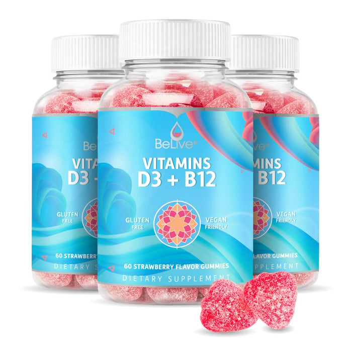 Vegan Vitamin D3 & B12 Gummies - Immune Support - 3-Pack