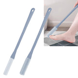 Enlivczom Toe Cleaning Brush, Toe and Foot Towel Brush,Long Handle Toe Brush,No Bending to Remove The Dead Skin of The Feet, Suitable for The Elderly, Pregnant Women (Grey-Kit)