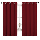 NICETOWN Christmas Burgundy Window Curtains Blackout Drapes, Thermal Insulated Solid Grommet Blackout Curtains/Draperies for Laundry Room (One Pair, 55 by 68-inch, Burgundy Red)