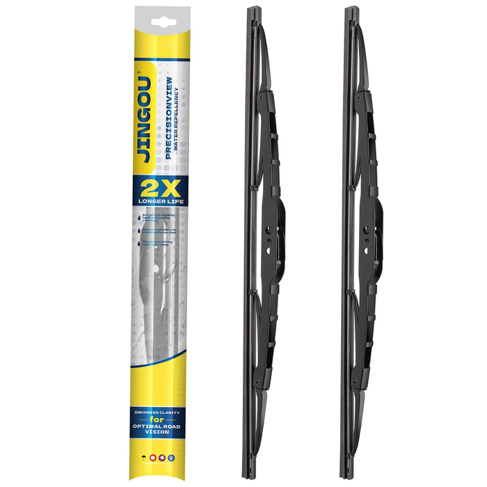JINGOU 17''+17''Wiper Blades,Compatible with Toyota Corolla 1978-1983 Premium All-Season Windshield Wiper Blades-Driver and Passenger Side,Automotive Replacement Windshield Wiper Blade(Pack Of 2)