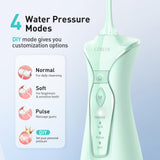 COSLUS Water Dental Flosser Pick for Teeth: 4 Modes Cordless Portable 300ML Larger Tank Water Teeth Cleaner IPX7 Waterproof Flossing Cleaning Picks for Home Travel FC5360