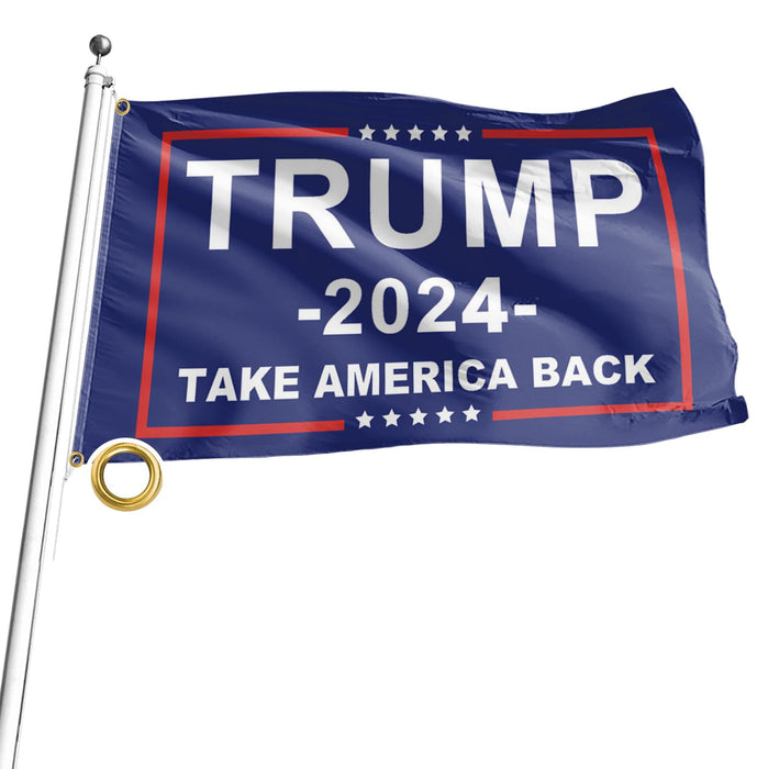Trump 2024 Flag, 3 x 5 Ft Trump Flags Take American Back Banner, 100% Polyester Fabric with Brass Grommets, Vivid Color and Fade Proof, Fly Your Trump Flag in Outdoor, Car, Farm, Room