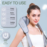 Birthday Gifts Deep Kneading Neck and Shoulder Massager with Heat - 5D Cordless Mini Shiatsu Neck Massager for Pain Relief Deep Tissue - Portable Cervical Massager at Home for Muscle Relaxation