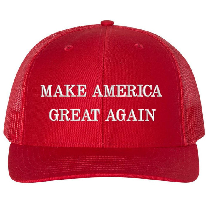 MAGA Hat Trump 2024 Make America Great Again Donald Trump Slogan Adjustable Trucker Mesh Back Hat (Red)