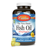 Carlson - The Very Finest Fish Oil, 700 mg Omega-3s, Norwegian Fish Oil Supplement, Wild Caught Omega 3 Fish Oil, Sustainably Sourced Fish Oil Capsules, Omega 3 Supplement, Lemon, 120 Softgels