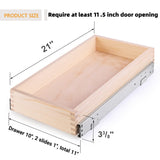 Mulush Pull Out Cabinet Drawer, 11”W x 21”D Soft Close Slide Out Wood Drawer Storage Organizer for Kitchen, Requires At Least 11.5” Cabinet Opening, Finished, Bottom Assembly