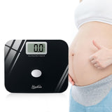 Oversized Scale for Body Weight 550lbs, Battery-Free Digital Bathroom Scales, Healcan Extra Wide Weight Scale, No Batteries Needed, 8mm Temper Glass, Heavy Duty, Black