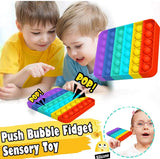 Pop its Fidget Toy Pop It's Bubble Sensory Fidget Toy Autism Special Needs Stress Reliever, Squeeze Sensory Toy, Relieve Stress, Help Restore Emotions 2PCS Rainbow (Raibow)