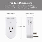 BN-LINK Wireless Remote Control Electrical Outlet Switch for Lights, Fans, Christmas Lights, Small Appliance, Long Range White (Learning Code, 3Rx-1Tx) 1200W/10A