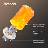 Hompavo 【Upgraded】 LED Flame Light Bulbs, 4 Modes Flickering Light Bulbs with Upside Down Effect, E26/E27 Base Flame Bulb for Halloween, Christmas,Indoor and Outdoor Decoration (White-4 Pack)