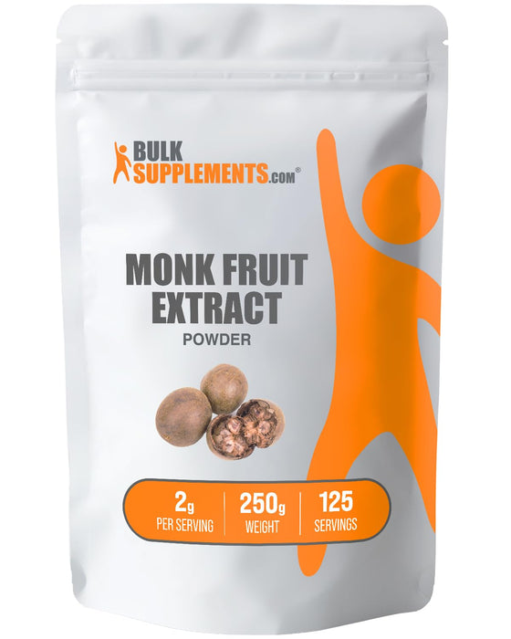 BulkSupplements.com Monk Fruit Extract Powder - Luo Han Guo - Pure Monk Fruit - Monk Fruit Powder - Monk Fruit Without Erythritol - 2g or Monk Fruit Extract per Serving (250 Grams - 8.8 oz)