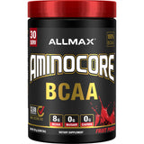 ALLMAX Nutrition AMINOCORE BCAA Powder, 8.18 Grams of Amino Acids, Intra and Post Workout Recovery Drink, Gluten Free, Fruit Punch, 315 g