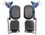 Blue Streak Wheelchair Elevating Leg Rest with Padded Calf Pad,Composite Footplates,Fits Most Standard wheelchairs and Transport Chair,Wheelchair Parts,Same Functional Structure as LK3JELR,(1Pr, Blue)