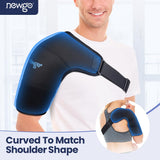 NEWGO Large Shoulder Ice Pack Rotator Cuff Cold Therapy Reusable Cold Pack Shoulder Ice Wrap for Shoulder Pain Relief, Recovery After Surgery, Swelling - Black