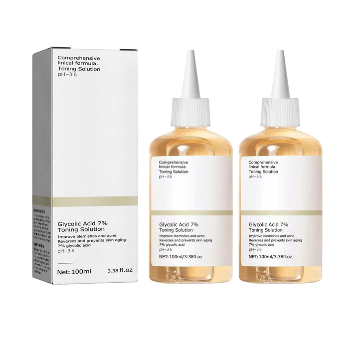 2PCS Ordinary Glycolic Acid 7% Toning Resurfacing Solution,Exfoliate,and Rejuvenate Your Skin, Solution for Blemishes and Acne-100ML