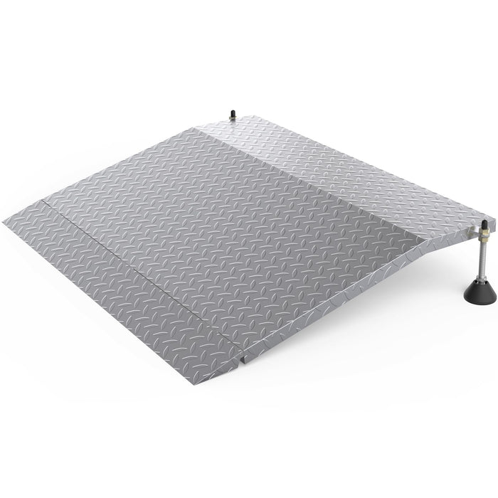 YEEZOO door threshold ramp with adjustable height for 3.0“ to 6.0" height rise, doorway ramp threshold for wheelchairs/carts/walker/scooter (25.6L*39.4" W, Alloy Iron, 38LBs)