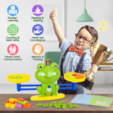 INPHER Frog Balance Math Game, 85 Piece Kids Kindergarten Toddler Learning Games Preschool Learning Activities Educational Toys for 3 4 5 6 7 Year Old STEM Montessori Number Counting Toy