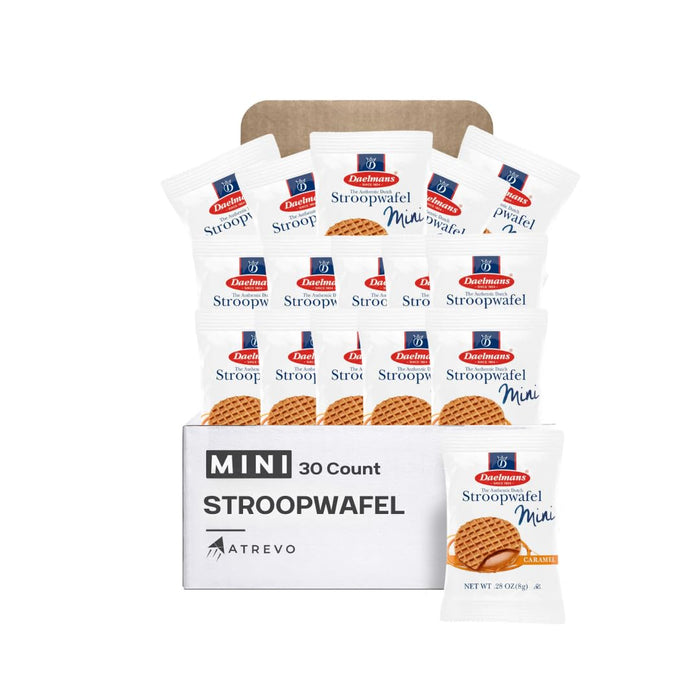 Stroopwafel Caramel Mini 30 Count, Individually Wrapped Dutch Waffle Cookies, Holiday Office Snacks, Coworker Gift Ideas, Secret Santa Gift, Office Christmas Treats, European Style Waffles