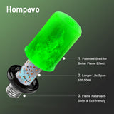 Hompavo 【Upgraded】 LED Flame Light Bulbs, Green Flickering Light Bulbs with Upside Down Effect, E26 Flame Bulb for Home Halloween St. Patrick's Day Christmas Decorations Indoor & Outdoor, 2 Pack