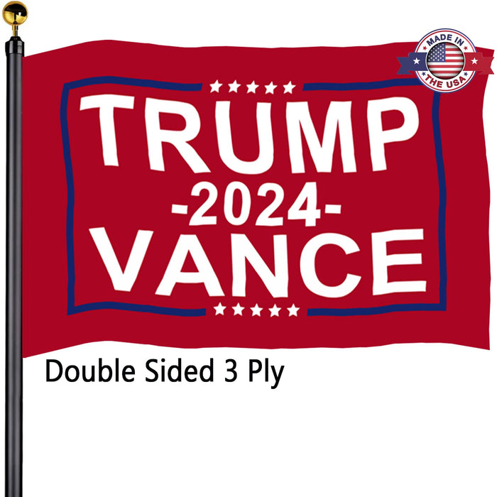 Trump Vance 2024 Flags 3x5 Outdoor Made in USA-Double Sided 3 Ply Heavy Duty Red Trump Vance 2024 Flags Banner for Outside with 2 Brass Grommets UV protection Fade Resistant for Indoor Outdoor
