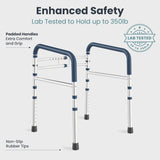 PELEGON Toilet Safety Rails (350 lb) - Adjustable Toilet Safety Frame & Rails, Toilet Safety Rail for Elderly Adults, Toilet Handles for Seniors, Toilet Bars for Elderly, Disabled & Handicap