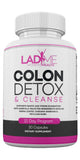 Pure Colon Cleanse & Detox 15 Day Program - Herbal Laxative Constipation Relief with Psyllium Husk, Cascara Sagrada & Senna Leaves - Special Women Intestinal Cleanser by Ladyme - 30 Capsules