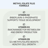 Neuro biologix Methyl Folate Plus - Enhanced Methylation Support Supplement with Methylated Folate, B2, B3, and Folinic Acid - Stimulates Heart, Nervous System and Improved Immunity, 90 Capsules