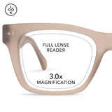 LOOK OPTIC Cosmo Reader - Stylish Unisex Ultra-lightweight Reading Glasses with Scratch-Resistant, Prescription-Quality Lenses (Full Magnification - Not Progressives) 3.00, Taupe