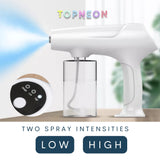 TopNeon Mist Spray Gun Nano Atomizer - Electrostatic Portable Sprayer - Rechargeable Cordless Handheld Steamer Machine with Spray Bottle for Home, Office, Garden, Bathroom Use