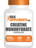 BulkSupplements.com Creatine Monohydrate Capsules - Micronized Creatine Monohydrate, Creatine Pills - 7 Creatine Capsules per Serving, 5000mg, Gluten Free, 420 Capsules (Pack of 1)