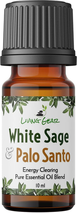 White Sage and Palo Santo Essential Oil for Clearing and Protection - Smokeless Smudging Blend - Clear Negative Energy Without Burning Sage - 10 ml