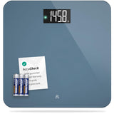 Greater Goods Digital AccuCheck Bathroom Scale for Body Weight, Capacity up to 400 lbs, Batteries Included, Stone Blue