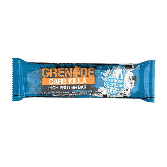 GRENADE Carb Killa High Protein and Low Carb Bar, 60 g - Cookies and Cream, Pack of 12 by Grenade