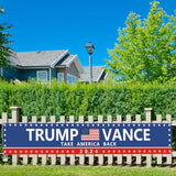 Probsin Trump Vance 2024 Banner 120" x 20" Decorations Take America Back President Trump Vice President Vance Yard Sign Party Supplies Backdrop Hanging Outdoor Gate Decor Fence Door Indoor Wall