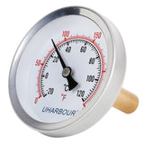 Uharbour 2-1/2" Dial Water Thermometer, Bi-Metal Temperature Gauge with 1-3/4" Lead-Free Brass Stem and 1/2" NPT Back Mount, Accuracy 2% Range 0-250°F / -20-120 °C（2pcs）