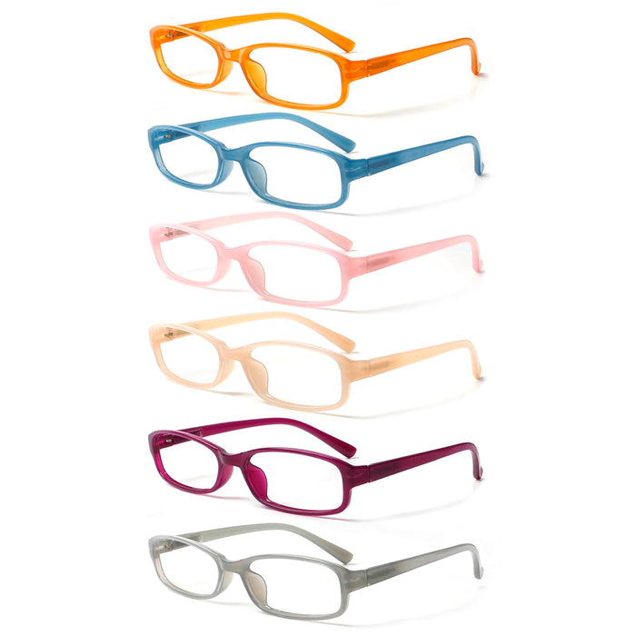 NORPERWIS 6 Pack Ladies Reading Glasses for Women Blue Light Blocking Spring Hinge Fashion Eyeglasses Readers for Women (Mix Color-1, 0.50)